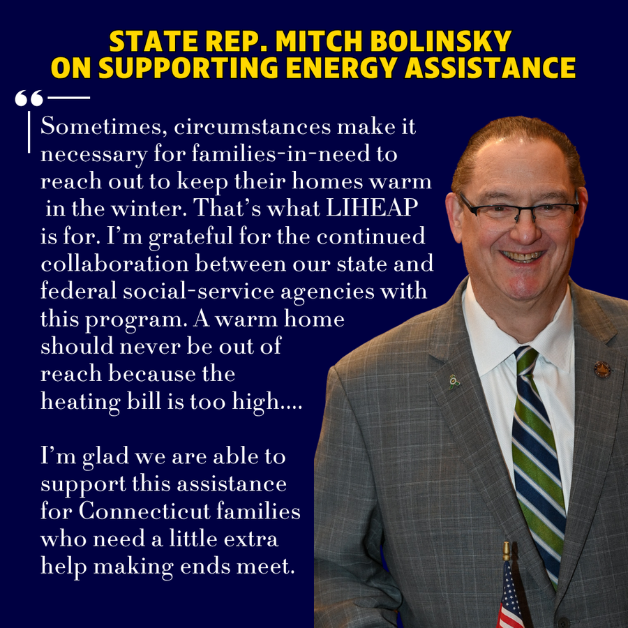 Bolinsky Supports $86.2 Million Energy Assistance Plan to Help Connecticut Families This Winter